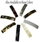 French Amie Oblong Handmade 3.5" Celluloid Automatic Hair Clip Barrette French Hair Clip for Girls Strong Hold Hair Clips for Women No Slip Durable Paris Hair Accessories, Made in France (White Tokyo) French Amie