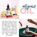 Argan Oil Organic, Virgin, 100% Pure, Cold Pressed Argon Oil Serum For Hair Stimulate Growth for Dry and Damaged Hair. Argan Oil for Skin Body Moisturizer. Nails Protector 4 oz Premium Nature
