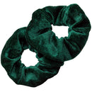 Kenz Laurenz Scrunchies for Hair - 2 Velvet Hair Ties for Women Girls Hair Elastics Ponytail Holder Scrunchy Girl Accessories Elastic Hair Bands Scrunchie Pack (Forest Green) Kenz Laurenz