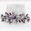 Faship Purple Crystal Floral Hair Comb Faship