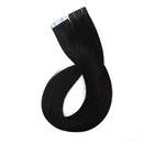 Benehair Tape in Hair Extensions Human Hair 24 inch Rooted Tape in Real Remy Hair 100g Dark Black for Women Seamless Skin Weft Long Straight Hair Invisible Double Sided Tape on 40pcs