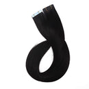 Benehair Tape in Hair Extensions Human Hair 24 inch Rooted Tape in Real Remy Hair 100g Dark Black for Women Seamless Skin Weft Long Straight Hair Invisible Double Sided Tape on 40pcs