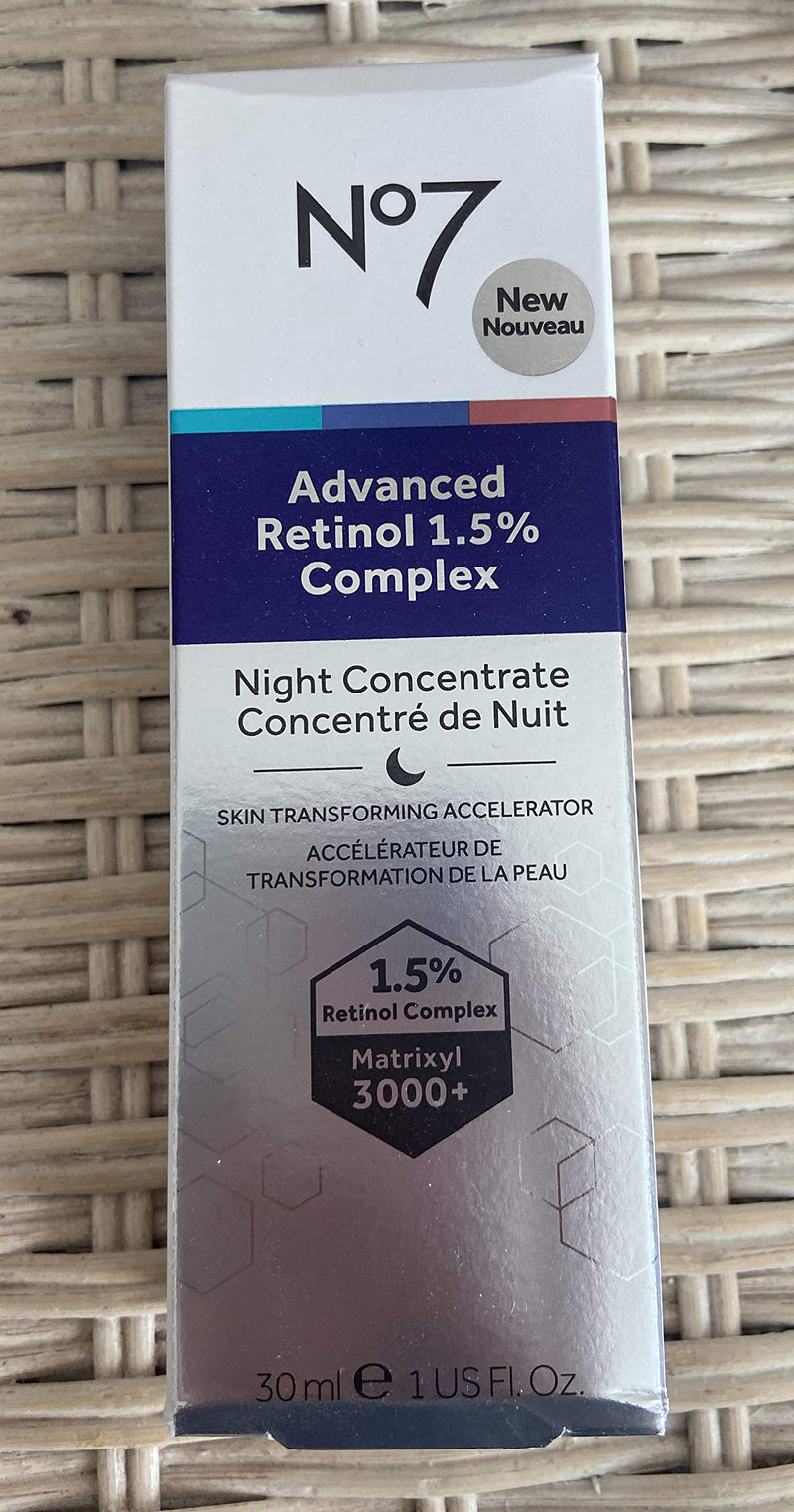 No 7 Advanced Retinol 1.5% Complex Night Concentrate Full Size 30mL No.7