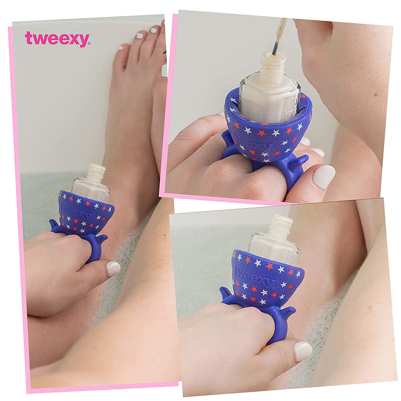 tweexy Wearable Nail Polish Holder Ring, Fingernail Polishing Tool, Manicure and Pedicure Accessories (Star Spangled) tweexy Store