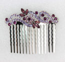 Faship Gorgeous Purple Rhinestone Crystal Floral Hair Comb Faship
