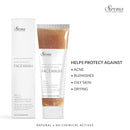 Sirona Natural Exfoliating Face Wash Facial Cleanser - 4.2 Fl Oz with Apricot, Flax-seed Extracts & Mint Oil, Contains No Chemical Actives- Helps in Blemishes, Fights Acne, Non-drying Sirona