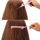 2 Pieces Tail Combs Carbon Fiber Teasing Combs Rat Tail Lifting Combs Styling Combs for Hair Salon or Home Supplies (Pink) Leinuosen