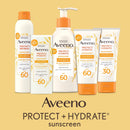 Aveeno Protect + Hydrate Moisturizing Body Sunscreen Lotion With Broad Spectrum Spf 60 & Prebiotic Oat, Weightless & Refreshing Feel, Paraben-free, Oil-free, Oxybenzone-free, 3.0 ounces Aveeno