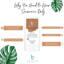 Mineral Tinted Sunscreen Stick - Zinc Oxide Sunscreen Lotion Stick with Organic Ingredients, Best Sun Protection Travel Face Sunscreen, Reef Friendly, Broad Spectrum and Water Resistant -Chestnut Beauty by Earth