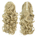 SWACC 12-Inch Short Screw Curls Claw Clip Ponytail Extensions Synthetic Clip in Drawstring Curly Ponytail Hairpiece Jaw Clip Hair Extension (Dark Honey Blonde/Bleach Blonde Mixed- 16/613) SWACC