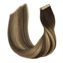 GOO GOO Tape in Hair Extensions Human Hair 20 Inch Ombre Chocolate Brown to Honey Blonde Remy Hair Extensions 20pcs 50g Straight Remy Human Hair Extensions Tape in GOO GOO Store