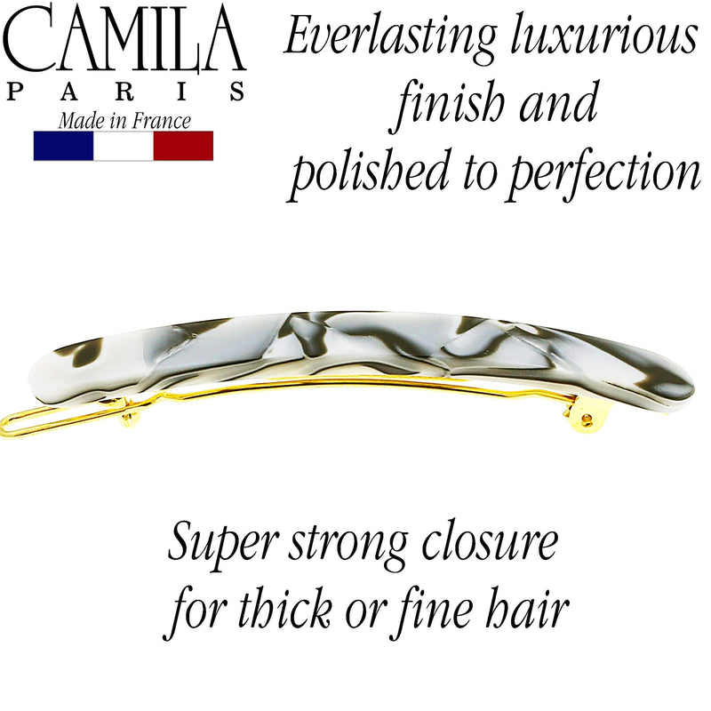 Camila Paris CP2989 French Hair Slides Clips for Women Handmade Small Girls Side Slide-in Barrette Clip, Hair Accessories for Women. Strong Hold No Slip Grip Fashion Durable Styling, Made in France Camila