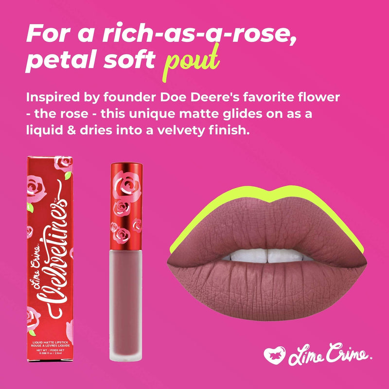 Lime Crime Velvetines Liquid Matte Lipstick, Sasha - Toasted Rose - French Vanilla Scent - Long-Lasting Velvety Matte Lipstick - Won't Bleed or Transfer - Vegan Lime Crime Store