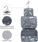 Hanging Travel Toiletry Bag Cosmetic Make up Organizer for Women and Girls Waterproof (B-Dark Flower) Narwey Store