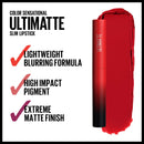 Maybelline New York Color Sensational Ultimatte Lipstick Thats Lightweight/Comfortable Intense Lip Color Pigment Soft Powder Matte Slim Lipstick, 199 More Ruby, 1 Oz Maybelline New York