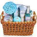 Spa Baskets For Women - Luxury Bath Set With Honey & Lavender - Spa Kit Includes Wash, Bubble Bath, Lotion, Bath Salts, Body Scrub, Body Spray, Shower Puff, Bathbombs, Soap and Towel