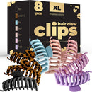 Hair Claw Clips (8 Pack), Large Hair Clips for Women (Trendy Matte Colors), Claw Clips for Thick Hair (Premium Acrylic), Hair Claws, Jaw Clips, Large Hair Clip (XXL) FREEDOM GOODS