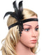 BABEYOND 1920s Flapper Headpiece Roaring 20s Great Gatsby Headband Black Feather Headband 1920s Flapper Gatsby Hair Accessories (Black) BABEYOND