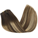 GOO GOO Clip in Hair Extensions Human Hair Balayage Chocolate Brown to Honey Blonde 20 Inch 120g 7pcs Remy Hair Extensions Real Natural Hair Straight GOO GOO