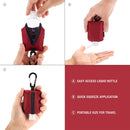 Travel Size Bottle Case and Carabiner Holder Carrier Bag - Portable Mini Waist Bag for Liquid Storage - Clip On Belt Loop, Backpack and Purse - Includes Empty Flip Cap 2 oz. Reusable Bottle (Red) 2nd Childhood Store