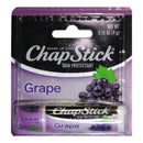 Chapstick (1) Stick Grape Flavored Lip Balm - Paraben Free Lip Care - Carded 0.15 oz ChapStick