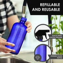 Chef's Star 16 Oz Glass Spray Bottles for Cleaning Solutions, Hair Spray, Plant Spray, Essential Oil or Alcohol Spray Bottle, Pack of 2, Blue Chef's Star Store