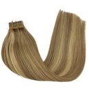 Doores 20pcs 24 Inch Tape in Hair Extensions Ombre Light Blonde Highlighted Golden Blonde Real Human Hair Extensions Tape in Skin Weft Natural Hair Extensions Natural Hair Remy Straight 50g DOORES Store
