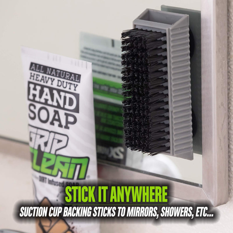 Grip Clean | Hand Cleaner for Auto Mechanics - Heavy Duty Pumice Soap, All Natural & Dirt Infused w/Stiff Bristle Fingernail Scrub Brush for Men & Mechanics Grip Clean
