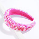SP SOPHIA COLLECTION Women's Sparkling Crystal Padded Rhinestone Wide Bejeweled Hair Headband Party Hairband Hair Accessories in Hot Pink SP Sophia Collection
