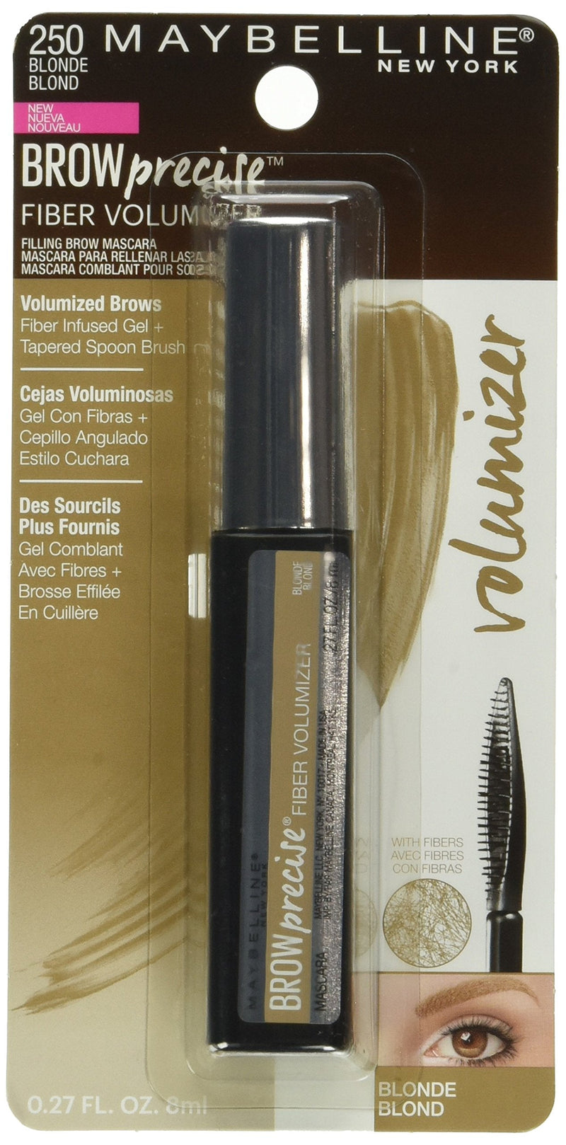 Maybelline Brow Precise Fiber Volumizer Eyebrow Mascara, Blonde, 0.27 fl. oz. Maybelline New York