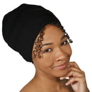 ALEXANDER PRODUCTS Satin Lined Sleep Cap Adjustable Bonnet Slouchy Beanie Slap Hat for Natural Curly Girls and Frizzy Hair Cap for Women Black ALEXANDER PRODUCTS