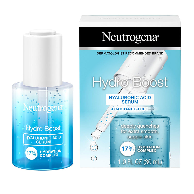 Neutrogena Hydro Boost Hyaluronic Acid Serum with 17% Hydration Complex, Lightweight Daily Hyaluronic Acid Facial Serum for Dry Skin, Oil-Free Fragrance-Free, 1 Fl Oz Neutrogena