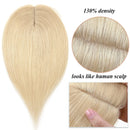 S-noilite Silk Base Topper Human Hair Piece Clip in Crown Toupee Top Hair Extensions Silk Topper for Women Replacement for Slight Hair Loss Thinning Hair 130% Density (16"-50g,