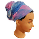 Ankara African Print Soft Headwraps Headband Long Hair Head Wrap Scarf Turban Tie Jersey Knit African head wraps(Tie Dye Style 1) Novarena
