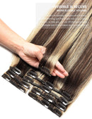 ROSEBUD Clip in Hair Extensions REMY Human Hair 8Pcs 18 Clips 65g/Set 14 Inch Rose bud