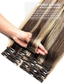 ROSEBUD Clip in Hair Extensions REMY Human Hair 8Pcs 18 Clips 65g/Set 14 Inch Rose bud