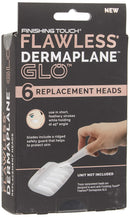 Finishing Touch Flawless Dermaplane Glo Facial Exfoliator Replacement Heads Only, Dermaplane Tool Not Included, White, 6 Count Finishing Touch