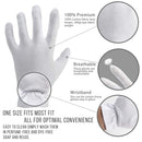 Moisturizing Gloves OverNight Bedtime Cotton | Cosmetic Inspection Premium Cloth Quality | Eczema Dry Sensitive Irritated Skin Spa Therapy Secure Wristband (3 Pairs) Gaxcoo Store