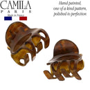 Camila Paris CP2928 French Hair Clip for Women, Set of 2 Small Brown Girls Hair Claw Clips Fashion Durable Hair Accessories for Women, Luxury Ladies Strong Hold No Slip Grip Clamp, Made in France Camila