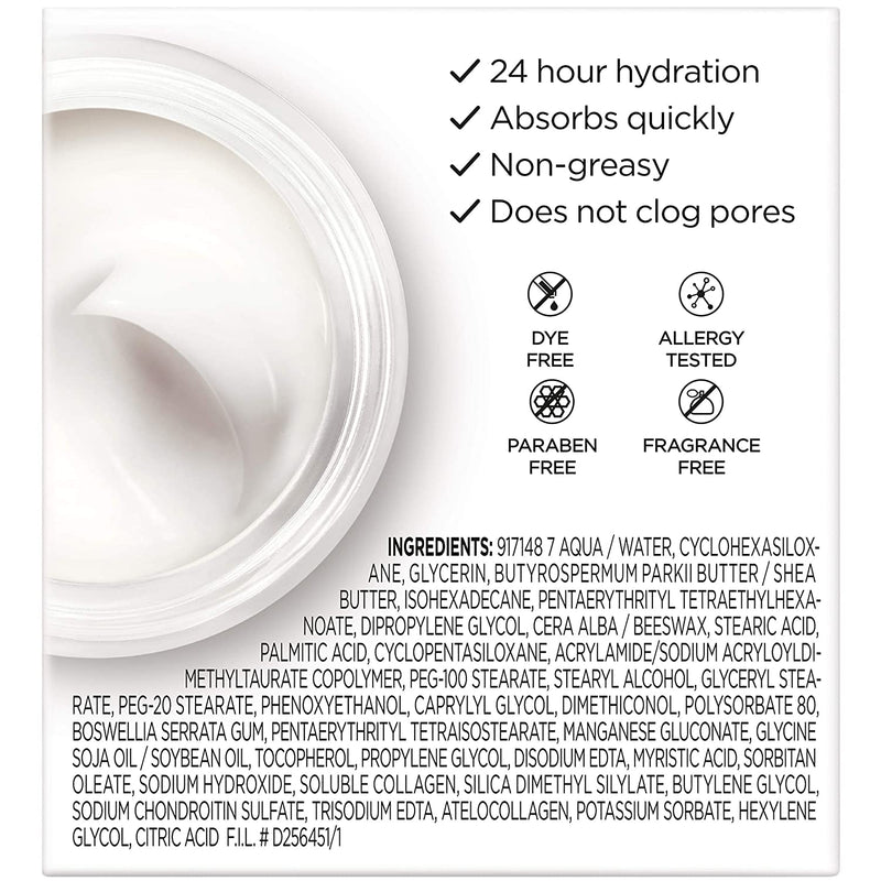 L'Oreal Paris Skincare Collagen Face Moisturizer, Fragrance-Free Day and Night Cream, Anti-Aging Face, Neck and Chest Cream to smooth skin and reduce wrinkles, 1.7 oz L'Oreal Paris