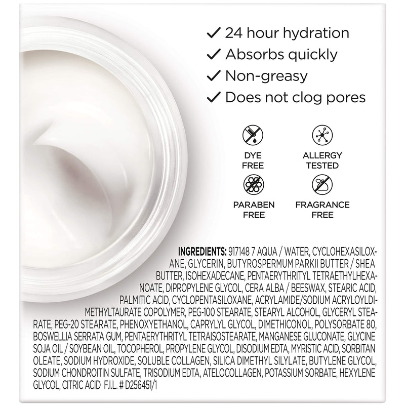 L'Oreal Paris Skincare Collagen Face Moisturizer, Fragrance-Free Day and Night Cream, Anti-Aging Face, Neck and Chest Cream to smooth skin and reduce wrinkles, 1.7 oz L'Oreal Paris