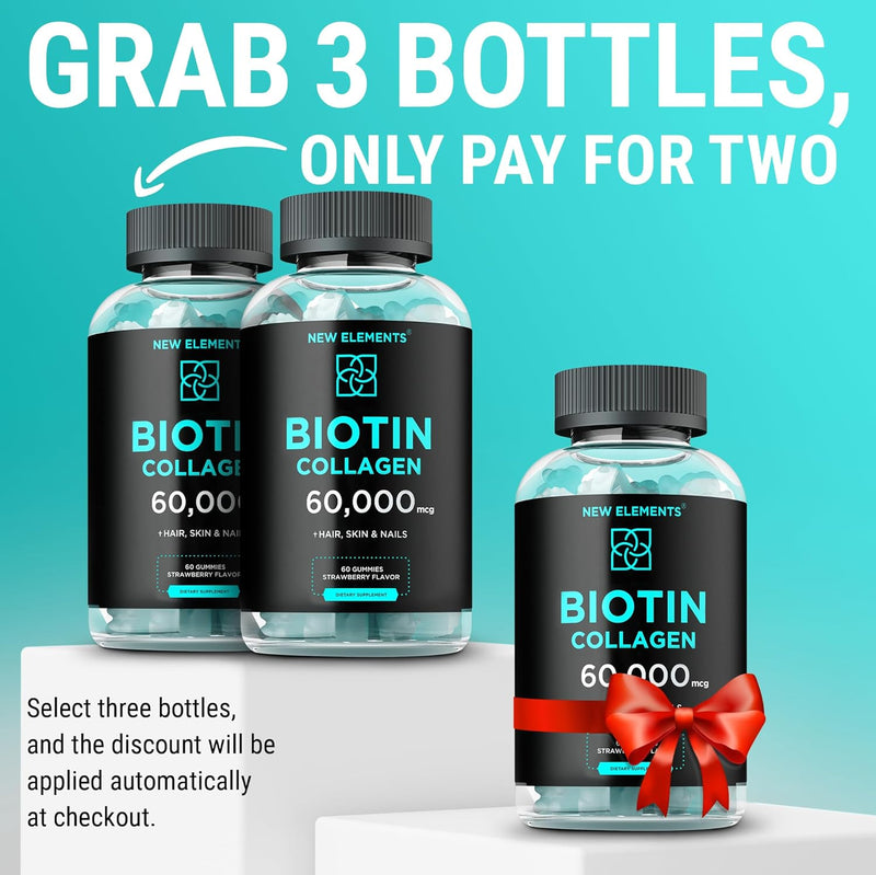 Biotin & Collagen Peptides Gummies - 50,000mcg Collagen + 10,000mcg Biotin | Hair, Skin & Nails Support for Men & Women | Hair Growth, Glowing Skin & Strong Nails | Non-GMO, Chewable, Great-Tasting Infinity Warehouse