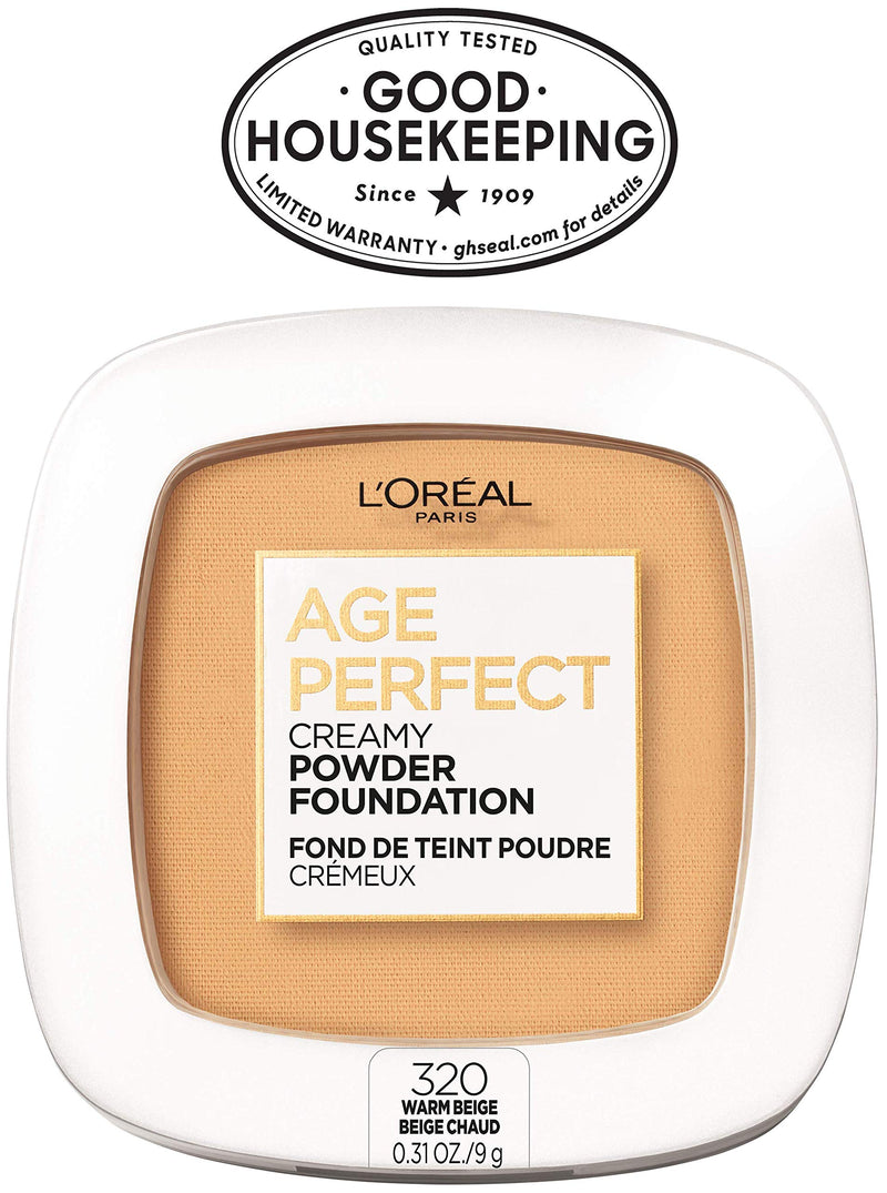 L'Oreal Paris Age Perfect Creamy Powder Foundation Compact, 320 Warm Beige, 0.31 Ounce L'Oreal Paris