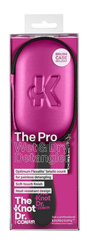 Conair The Knot Doctor Premium Pro Detangling Brush for Wet/Dry Hair with Storage Case, Pink, Black Conair