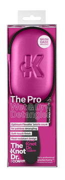 Conair The Knot Doctor Premium Pro Detangling Brush for Wet/Dry Hair with Storage Case, Pink, Black Conair