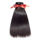 ALLRUN Straight Hair Bundles with Closure Free Part Lace Closure Human Hair Extensions Unprocessed Straight Hair with Closure Brazilian Human Hair Natural Black (14 16 18+12closure, Free Part) ALLRUN Store
