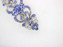 Faship Gorgeous Blue Crystal Hearts And Floral Hair Barrette Faship