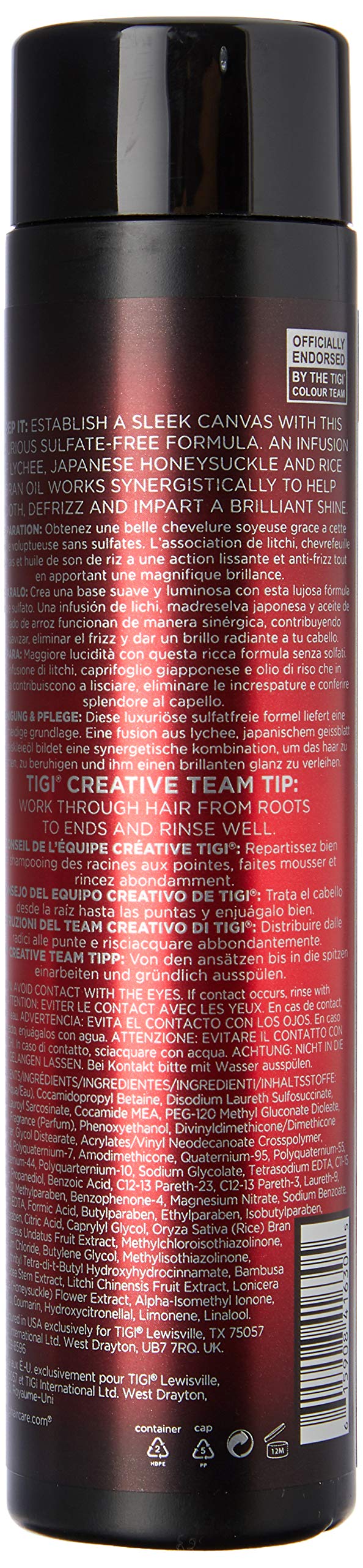 TIGI Catwalk Straight Collection Sleek Mystique Glossing Shampoo 10.14 oz TIGI
