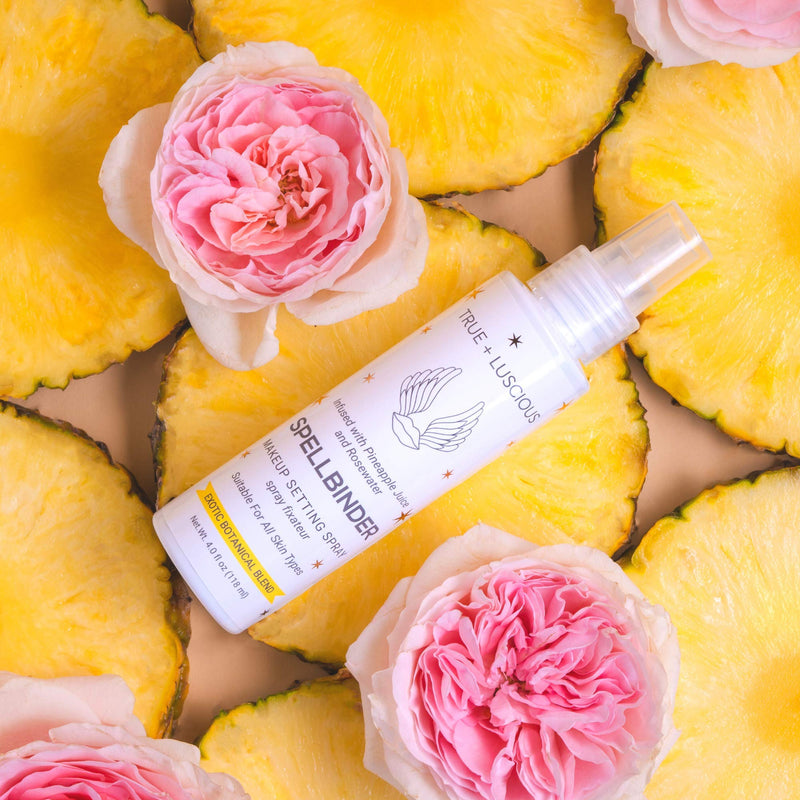 Spellbinder Makeup Setting Spray by True + Luscious - (4oz) Infused with Organic Pineapple Juice, Rosewater, & Botanicals - Lasting Wear up to 16 Hours - Natural-Matte Finish - Full Size 4 oz / 118 ml True + Luscious
