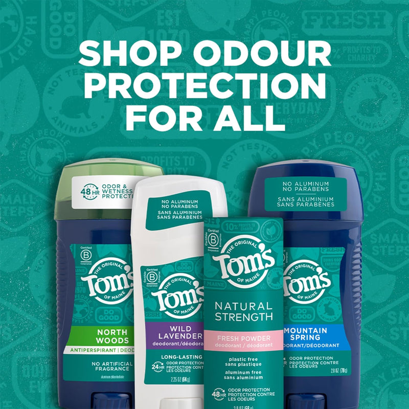 Tom's of Maine Antiperspirant Deodorant for Men, North Woods, 2.8 oz, Pack of 3 (Packaging May Vary) Infinity Warehouse